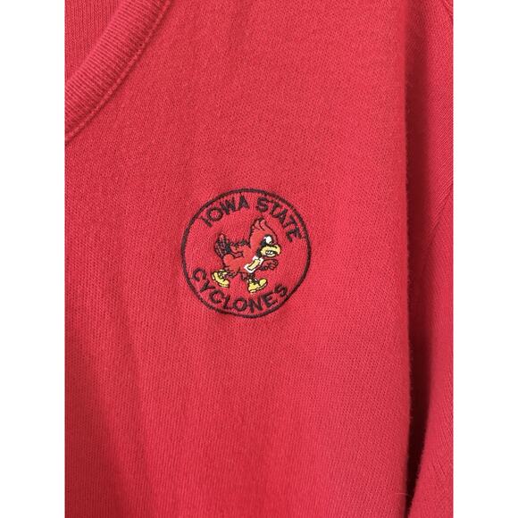 Vintage Iowa State Cyclones V Neck Sweater XL Red Pullover University 80s USA - Picture 2 of 9